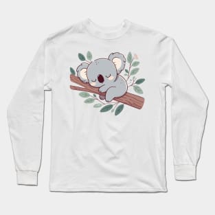 cute koala sleeping beautifully Long Sleeve T-Shirt